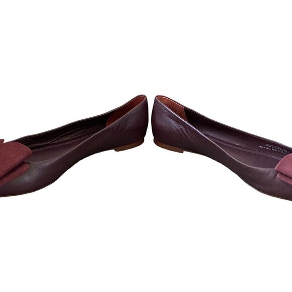 Tory Burch Rosalind Purple Leather Bow Ballet Flats Shoes Women’s Size 8 M 44412 - Picture 3 of 8